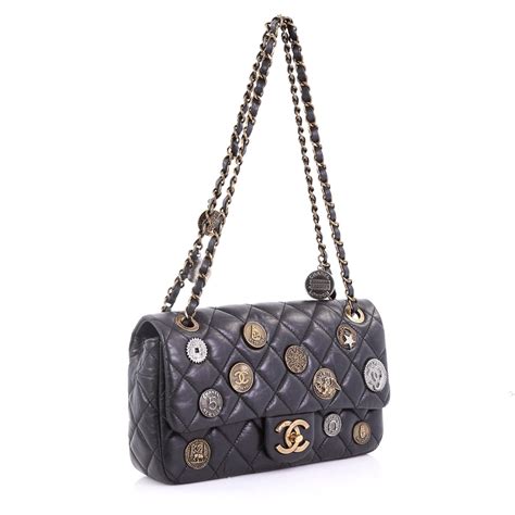 Chanel Coin Medallion Flap Bag Quilted Aged Calfskin Medium